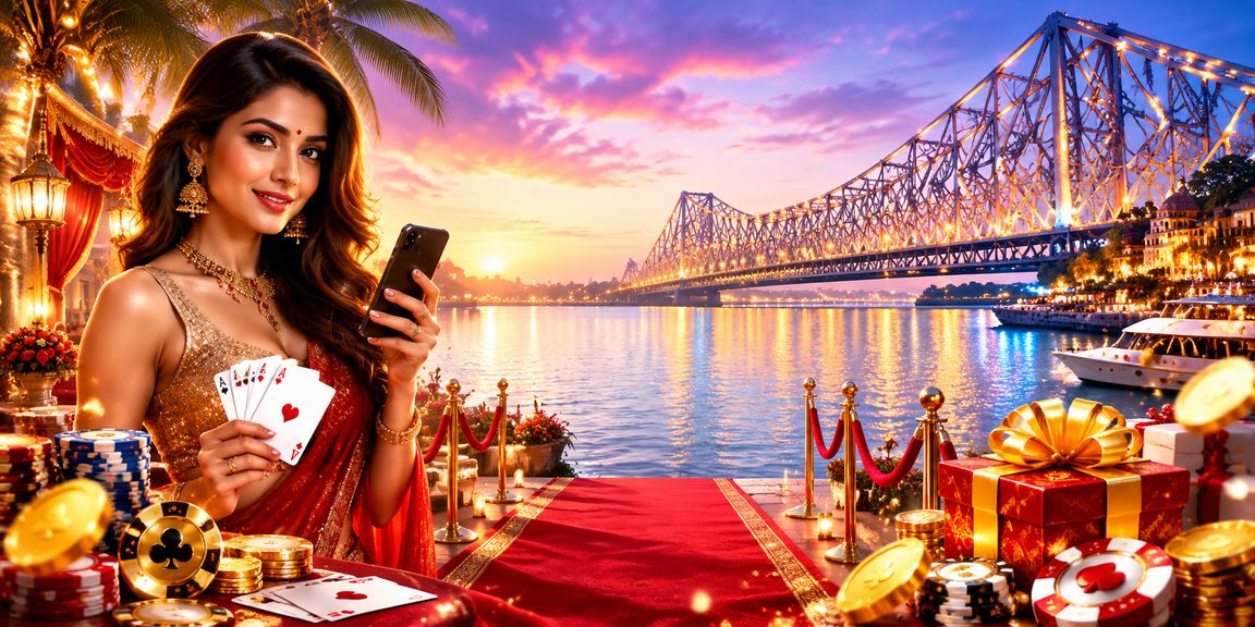 Evening poker game scene on Howrah Bridge, Kolkata